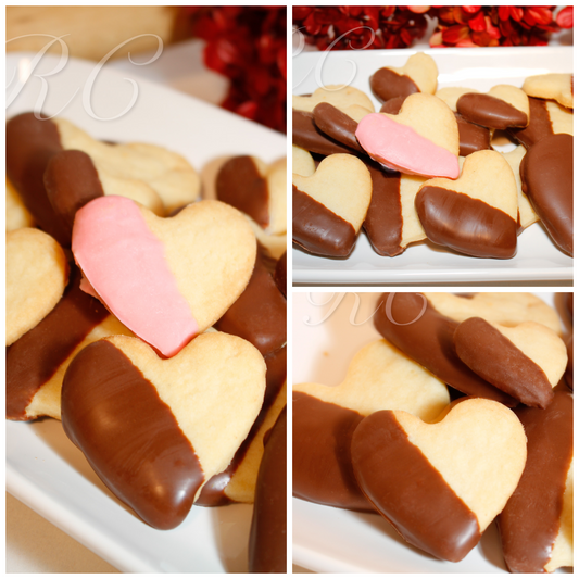 Chocolate Dipped Shortbread Hearts set 5