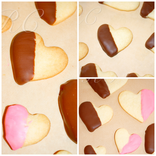 Chocolate Dipped Shortbread Hearts set 1