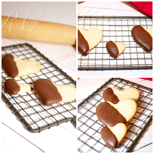 Chocolate Dipped Shortbread Hearts set 2